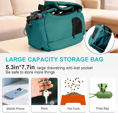 Dog Carrier Sling for Small Dogs & Cats Hand-Free Puppy Sling Purses with Storage Bag and Adjustable Shoulder Strap, Pet Sling Carrier Up to 8.8 Lbs (Blue)