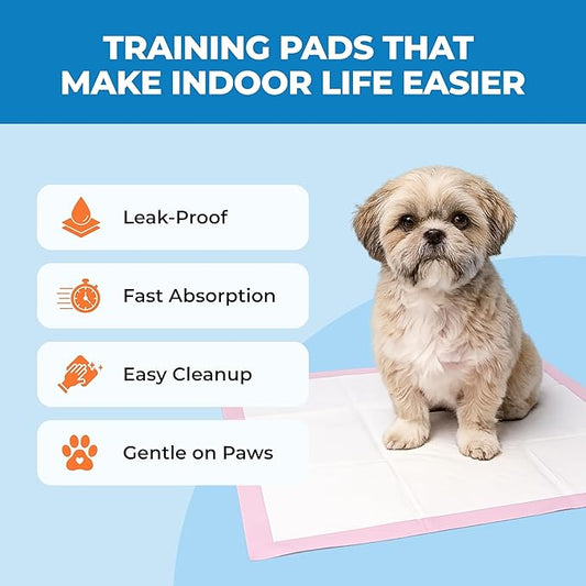 Best Pet Supplies Puppy Pads (22.5 x 22 Inches) - Disposable, Dog Training Potty, Super Absorbent Baby Pink Puppy Pee Pads for Dogs (300 Count)