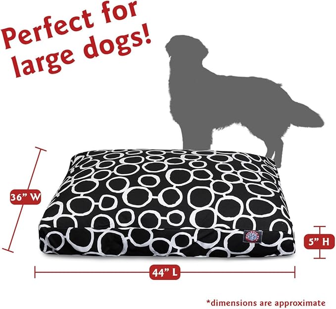 Majestic Pet Fusion Black Large Rectangle Pet Bed