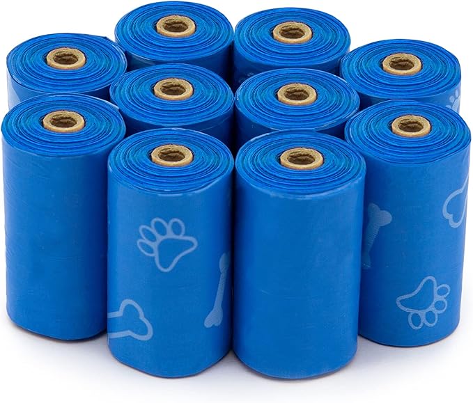 Best Pet Supplies Dog Poop Bags for Waste Refuse Cleanup, Doggy Roll Replacements for Outdoor Puppy Walking and Travel, Leak Proof and Tear Resistant, Thick Plastic - Blue (Unscented), 150 Bags