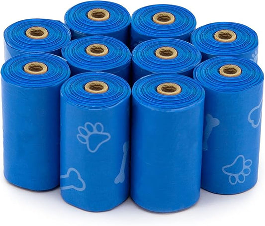 Best Pet Supplies Dog Poop Bags for Waste Refuse Cleanup, Doggy Roll Replacements for Outdoor Puppy Walking and Travel, Leak Proof and Tear Resistant, Thick Plastic - Blue (Unscented), 150 Bags