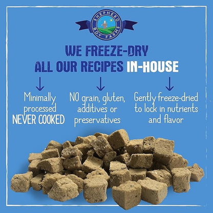 Shepherd Boy Farms Freeze Dried Raw Dog Food, Venison Recipe, All Natural, No Synthetics, Made in USA with Goat's Milk & Organic Produce, High Protein, Complete Meal (14oz)