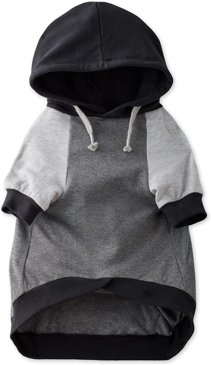 Pet Passion Rocky – The Original Lightweight Hooded Tee 100% Organic Cotton Dog Hoodie Pet Coat Sweater for All Sized Dogs, Original Black Color Block, XX-Large (70-110 lbs)