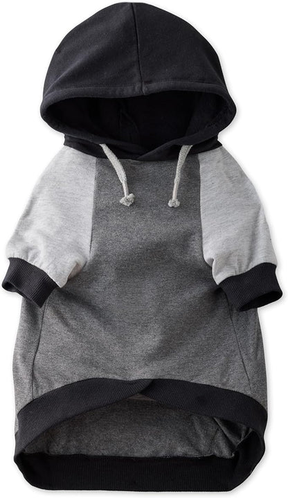 Pet Passion Rocky – The Original Lightweight Hooded Tee 100% Organic Cotton Dog Hoodie Pet Coat Sweater for All Sized Dogs, Original Black Color Block, XX-Large (70-110 lbs)