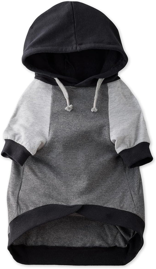 Pet Passion Rocky – The Original Lightweight Hooded Tee 100% Organic Cotton Dog Hoodie Pet Coat Sweater for All Sized Dogs, Original Black Color Block, XX-Large (70-110 lbs)