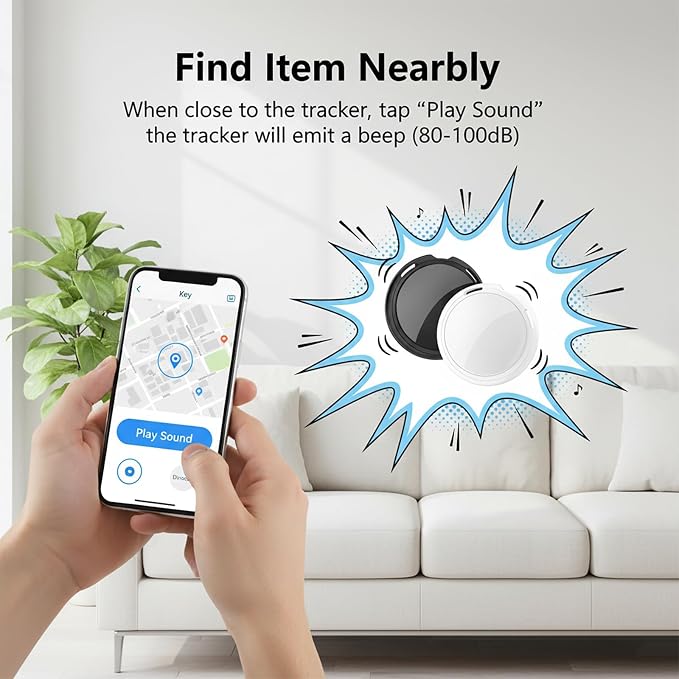 2 Pack GPS Tracker for Vehicles Work with Find My (iOS Only) Real Time Mini | Hidden Car Tracking Devices Worldwide Coverage Car Key Locator Waterproof No Monthly Fee No Subscription No SIM Card Required