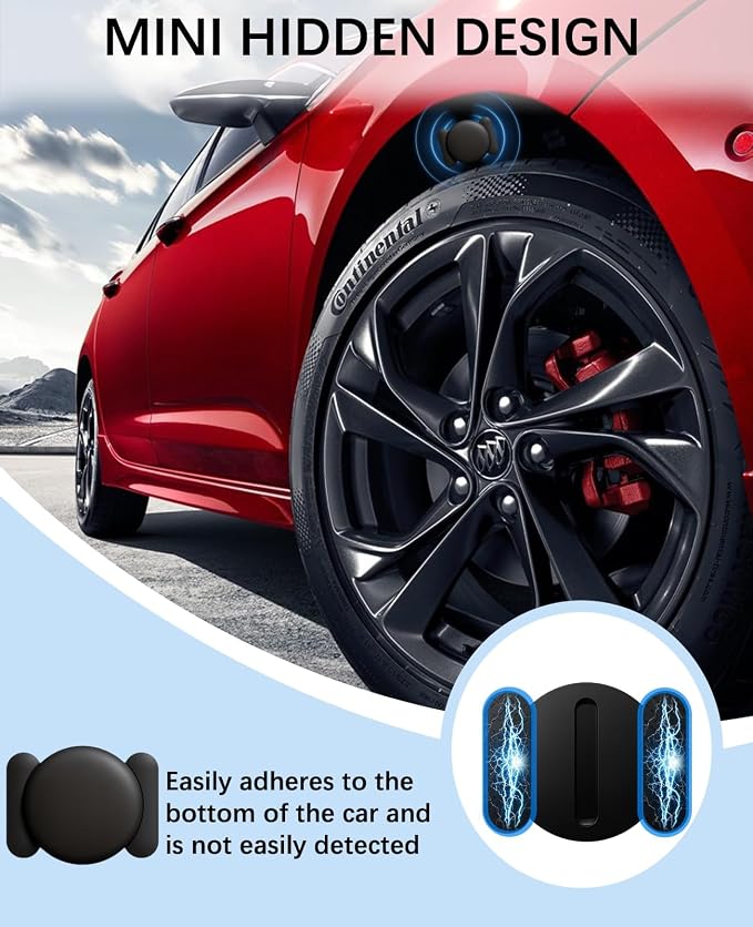 GPS Tracker Device for Vehicles,Non Detectable GPS Tracker for Android and iPhone with Real-Time Tracking,Hidden Car Tracker Device,No Monthly Fee,No SIM,for Cars, Kids, Pets(Matte Black)