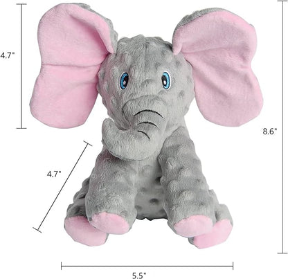 DODODOLA Dog Toys Puppy Toys Cute Squeaky Elephant Dog Toy with Crinkle Paper Stuffed Plush Animal to Keep Them Busy for Small Medium Large Dogs