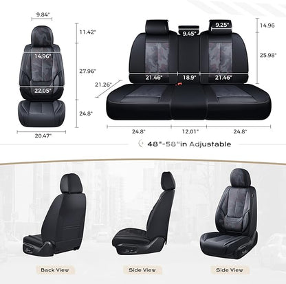 Coverado Seat Covers, Car Seat Covers Full Set, Leather Seat Covers for Cars, Car Seat Protector, Black Car Seat Covers Front Seats and Back Seats Universal Fit for Most Cars Camo