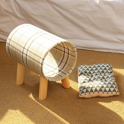 Pet Beds，Cylindrical cat Bed, Tunnel cat Bed, Removable and Washable Cotton pad, Summer cat Litter, Summer cat Supplies, pet Bed, cat Hammock on high Stand, All Seasons