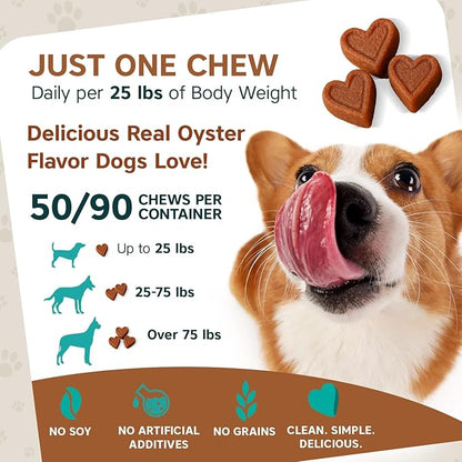 Seasonal Allergy & Immune Support for Dogs, 50 Tasty Oyster Soft Dog Chew Treats; Vet-Formulated Pet Dog Supplies that Promote Dog Allergy Relief & Itch Relief for Dogs
