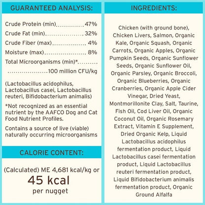 Primal Freeze Dried Raw Cat Food Nuggets Chicken & Salmon, Complete & Balanced Meal or Topper, Premium, Healthy, Grain Free, High Protein Raw Cat Food with Probiotics (14 oz)