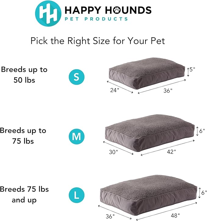 Buster Deluxe Reversible Pillow Style Sherpa Dog Bed, Gray, Medium (42 x 30 in.)