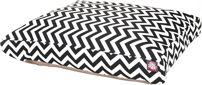 Majestic Pet Chevron Rectangle Dog Bed Washable – Non Slip Comfy Pet Bed – Crate Bed with Removable Washable Cover – Kennel Bed for Sleeping, Polyester Fiber, Medium, Gray