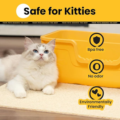 Conlun Cat Litter Mat Litter Trapping Mat, Premium Durable PVC Cute Cat Litter Box Mat, Non-Slip, Less Waste Kitty Litter Mat, Soft on Kitty’s Paws, 24”x 17” cat matts for litter