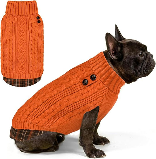 KYEESE Dog Sweater Stretchy Thick Pet Coat for Fall Winter Cold Weather Warm Turtleneck Medium Dogs Sweater Soft Pullover Dog Sweaters for Medium Dogs Girl