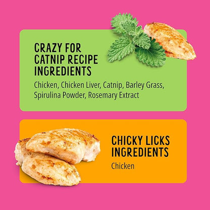 Bonkers Purrpops Freeze Dried Chicken & Catnip Flavor Lollipop Cat Treats, Healthy Single Ingredient Treats, Training Treats or Food Topper, for All Breeds and Ages, Value Pack (32 Pieces)