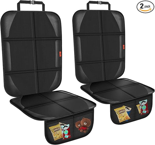 XHYANG Car Seat Protector,Auto Car Seat Protectors Baby Carseat Waterproof & Durable 600D Fabric for Child Baby Car Seat Mat Vehicle Pet Cover 2 Storage Pockets (2 Pack)