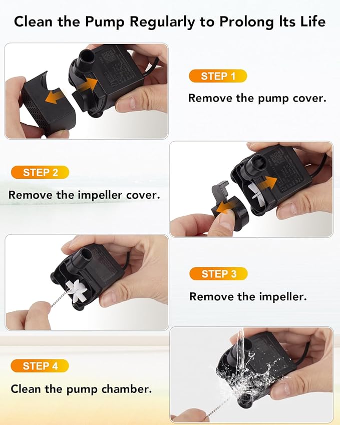 UPSKY Replacement Pump for 2.25 Gallon/8.5L Elevated Dog Water Fountain, Upgraded Water Pump with Water Tube, LED Indicator, Clog Alert, USB Power Cord