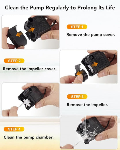 UPSKY Replacement Pump for 2.25 Gallon/8.5L Elevated Dog Water Fountain, Upgraded Water Pump with Water Tube, LED Indicator, Clog Alert, USB Power Cord