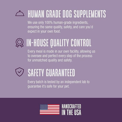Whole Life Dog Healthy Skin and Coat Dog Supplements for Dry Skin, Allergy & Stomach Relief, Immune & Digestive Support, Probiotics & Omega 3 - Food Add-Ins - 90 Servings