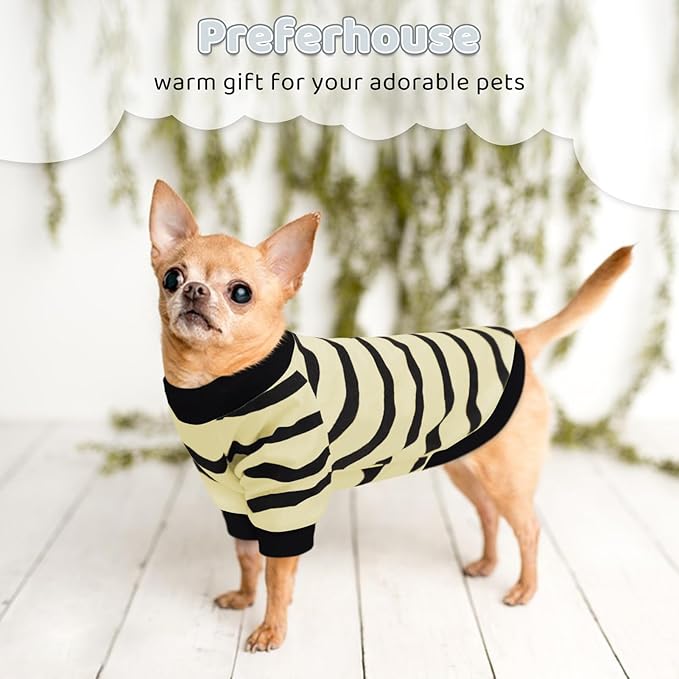 Dog Shirts for Medium Dogs Cats, Dog Striped T-Shirts Dog Vest Pet Apparel Tee Shirts Spring Summer Suitable for Small and Medium Large Pets French Bulldog Bichon, Beige M