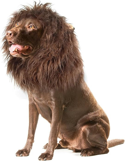 Onmygogo Lion Mane Wig for Dogs with Ears, Funny Pet Costumes for Halloween Christmas
