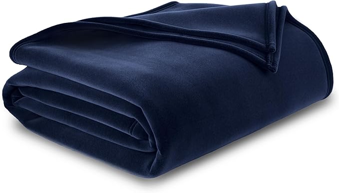 Vellux Original Queen Blanket - Soft Nylon Insulated Blanket for Bed Couch - Lightweight Machine Washable All Season - Pet Friendly Durable Wont Pill or Lint - 90x90 – Navy