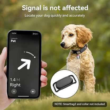 DDJ [2 Pack] Dog Collar Holder for Samsung Smart Tag 2, Dog GPS Tracker Waterproof Silicone Case for Galaxy Smarttag2, Anti-Lost and Scratch Resistant, for Cat, Pet, Fits Different Width Collars