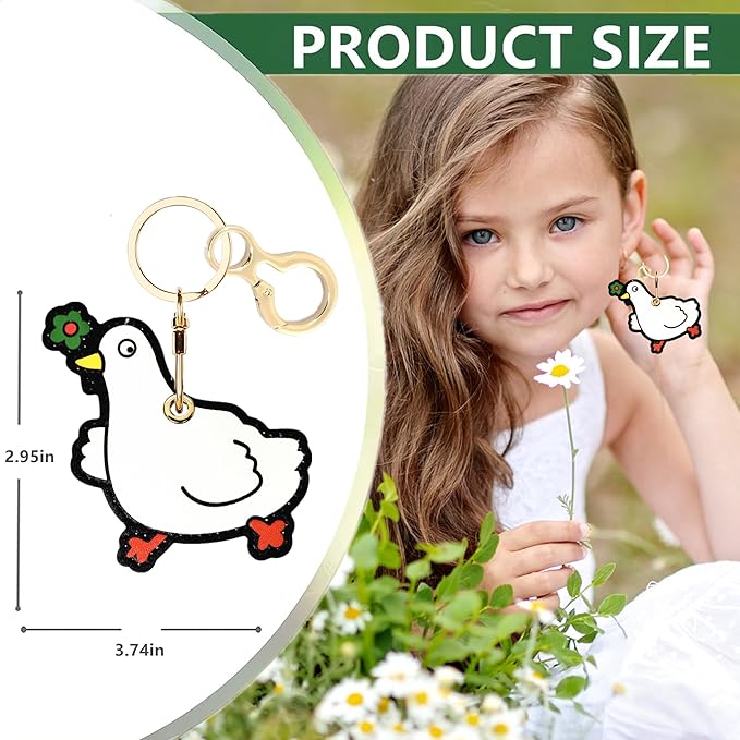 Leather Airtag Keychain Case Holder,Cute Protective Apple Air Tag Cover with Key Ring,Anti-Scratch Hidden Finder GPS Tracker Case for Wallet Keys,Bag,Pets,Backpack(Duckling)