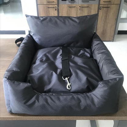 Dog Bed, Removable and Washable car Litter pet cat and Dog car Sofa Litter Suitable for Travelling. (Dark Grey (Football Print Removable and Washable))