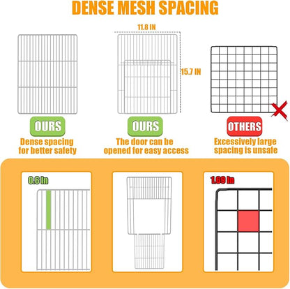 20 Planes Guinea Pig Cages Enclosed Hamster Cage with Transparent Top & Waterproof Liner, Expandable Cage for Guinea Pigs, Metal Wire Yard Fence Rabbit Cage