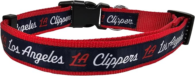 New & Improved Pets First NBA PET Collar Los Angeles Clippers Dog Collar, Size Large Basketball Team Collar for Dogs & Cats. A Shiny & Colorful Dog & Cat Collar Licensed by The NBA