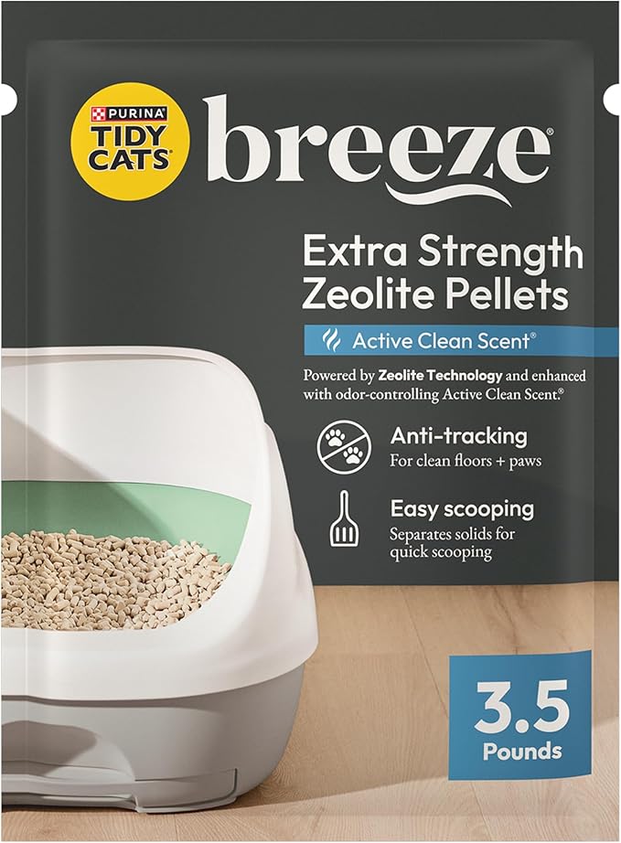 Purina Tidy Cats Non Clumping Cat Litter, Breeze Enhanced Pellets Multi Cat Litter - 3.5 lb. Bag