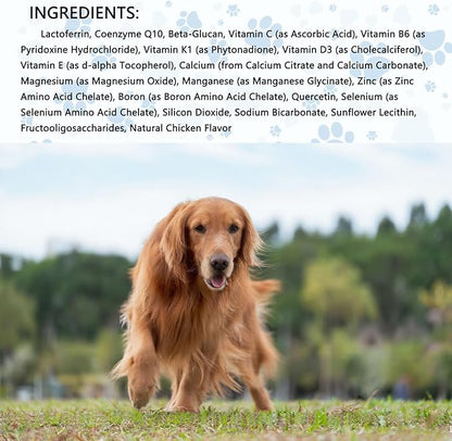 Lactoferrin for Dogs - 4oz Chicken Flavor, Supports Canine Bone, Joint & Immune Health, Premium Dog Nutritional Supplement