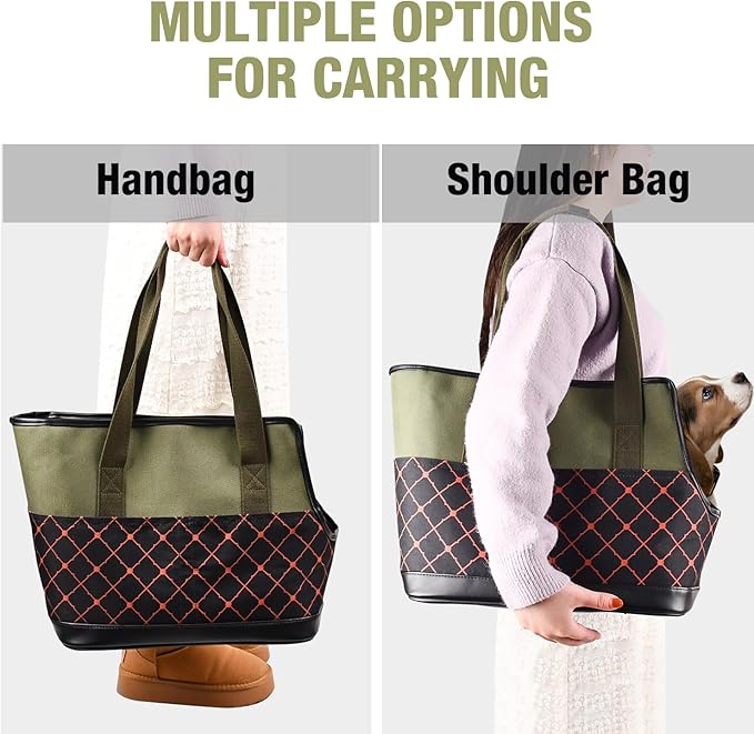 Dog Purse Carrier for Small Dogs, Soft-Sided Tote Bags with Pocket Dog Travel Supplies Portable Dog Sling with Anti-Slip Bottom