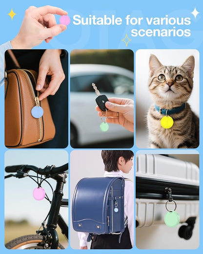 Air Tags for Android,Air Tags-4 Pack Android,Air Tracker Tags with 4 Case,2 Year Battery Life,Google Find Trackers for Google'S Find Hub App,IP65 Waterproof Luggage Tracker for Key,4 Colour