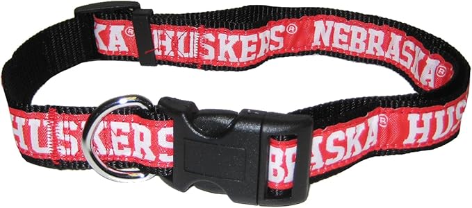 Pets First Collegiate PET Collar NEW VERSION Nebraska Cornhuskers Dog Collar, Size Large. Best Sports Team Color for Dogs & Cats. A Shiny & Colorful Dog & Cat Collar Licensed by The NCAA