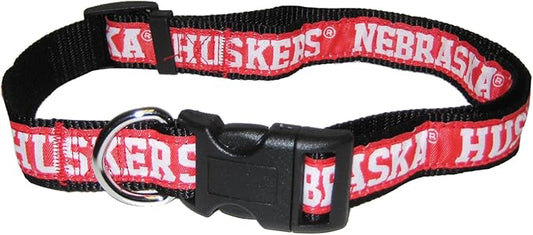 Pets First Collegiate PET Collar NEW VERSION Nebraska Cornhuskers Dog Collar, Size Large. Best Sports Team Color for Dogs & Cats. A Shiny & Colorful Dog & Cat Collar Licensed by The NCAA
