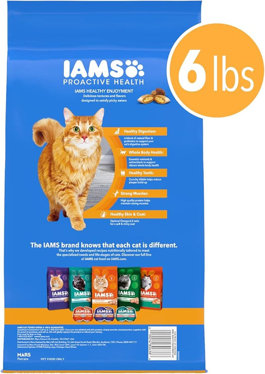 IAMS Healthy Enjoyment Dry Cat Food Chicken & Salmon Recipe, Cat Food Dry Recipe, 6 lb. Bag
