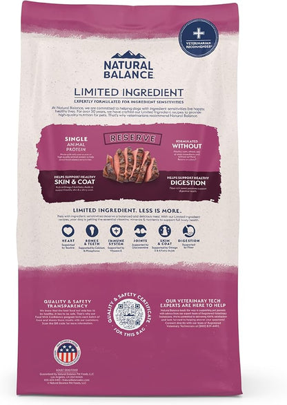 Natural Balance Limited Ingredient Adult Grain-Free Dry Dog Food, Reserve Sweet Potato & Venison Recipe, 4 Pound (Pack of 1)