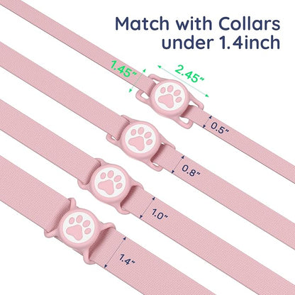 IP68 Waterproof Dog AirTag Holder for Dog Collar, Soft, Stretchy Silicone | Full-Body Protection, Easy Tool-Free Installation, Quiet, No-Dangle Fit, Lightweight, Fits Dog & Cat Collars of All Widths