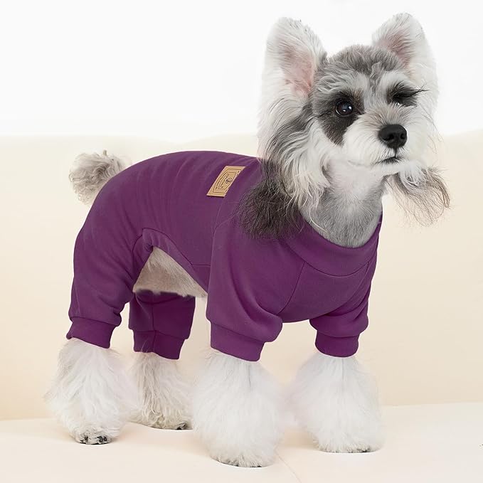 XPUDAC 3 Pack Fleece Dog Pajamas Warm Winter Dog Clothes for Small Medium Dogs Girl Cozy Puppy Pjs Pet Outfit Doggie Onesie Costume, Purple, Pink, Hotpink, 2XL