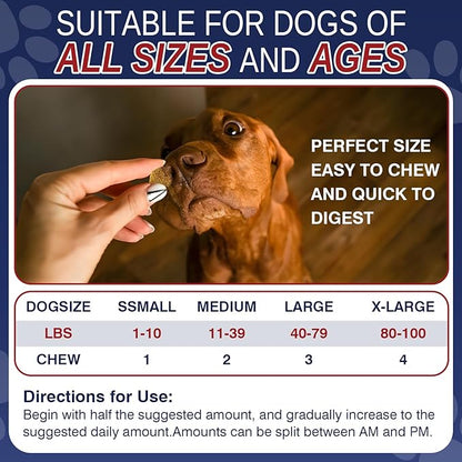 Dog Allergy Chews 200 Treats, Dog Allergy and Itching Skin Relief Bites Immune Support Dogs Probiotics for Yeast, Itchy Skin and Itchy Ears Anti Itch Licking Paws Treatment for Dogs Seasonal Allergies