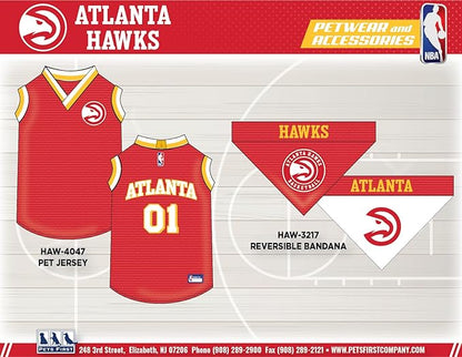 Pets First NBA Atlanta Hawks Dog Jersey, X-Small- Tank Top Basketball Pet Jersey