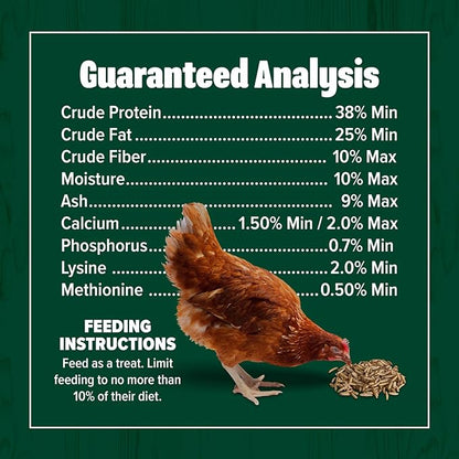 Eaton Pet and Pasture Premium Grubs, USA Grown Dried Black Soldier Fly Larvae, High Calcium Treat for Chickens, Ducks, Wild Birds (5 LB)