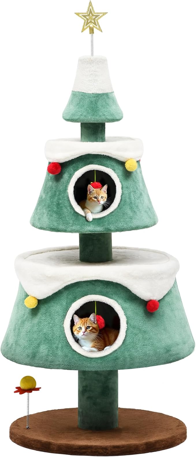 YITAHOME 63" Christmas Cat Tree with Teaser Plaything