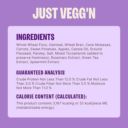 Wellness Old Mother Hubbard Classic Just Vegg'n Dog Biscuits, Natural Training Treats, Sweet Potato, Oats, Apple and Carrot Flavor, Mini Size, 20 oz Bag