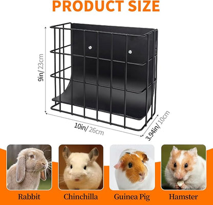 BESNEW Rabbit Hay Feeder,Upgraded Metal Guinea Pig Hay Feeder Hay-Leak Proof Bottom,Easy to Install,Bunny Supplies for Rabbit Guinea Pig Chinchilla Small Animals