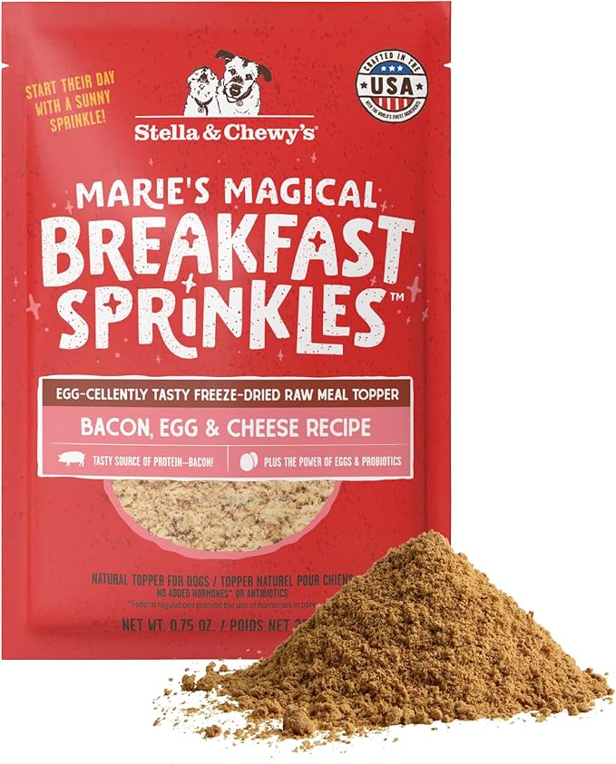 Stella & Chewy's Marie's Magical Breakfast Sprinkles Freeze-Dried Raw Bacon, Egg & Cheese Recipe Grain-Free Dog Food Topper, 0.75-oz Bag